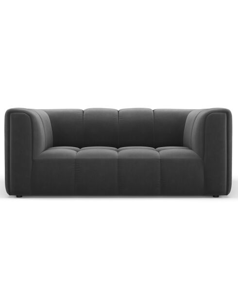 Canapé Velours Adams 2 Places gris - 166x96x70 cm