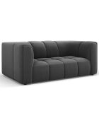 Canapé Velours Adams 2 Places gris - 166x96x70 cm