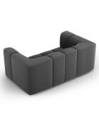 Canapé Velours Adams 2 Places gris - 166x96x70 cm