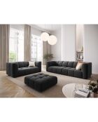 Canapé Velours Adams 2 Places gris - 166x96x70 cm