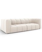 Canapé Modulaire Velours Adams 3 Places beige clair - 226x96x70 cm