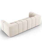 Canapé Modulaire Velours Adams 3 Places beige clair - 226x96x70 cm