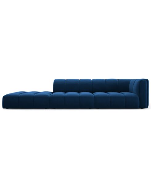 Canapé Modulable gauche en Velours Adams 4 Places bleu roi - 293x96x70 cm
