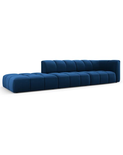 Canapé Modulable gauche en Velours Adams 4 Places bleu roi - 293x96x70 cm
