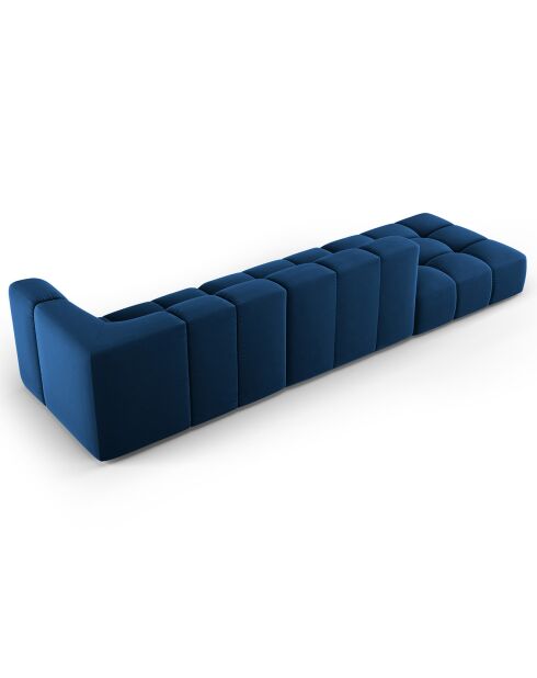 Canapé Modulable gauche en Velours Adams 4 Places bleu roi - 293x96x70 cm