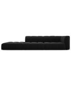 Canapé Modulable gauche en Velours Adams 4 Places noir - 293x96x70 cm