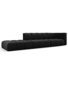 Canapé Modulable gauche en Velours Adams 4 Places noir - 293x96x70 cm