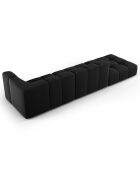 Canapé Modulable gauche en Velours Adams 4 Places noir - 293x96x70 cm