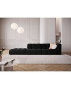 Canapé Modulable gauche en Velours Adams 4 Places noir - 293x96x70 cm