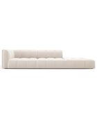 Canapé Modulable droit en Velours Adams 4 Places beige clair - 293x96x70 cm