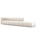 Canapé Modulable droit en Velours Adams 4 Places beige clair - 293x96x70 cm