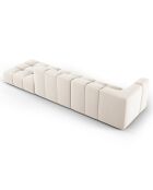 Canapé Modulable droit en Velours Adams 4 Places beige clair - 293x96x70 cm