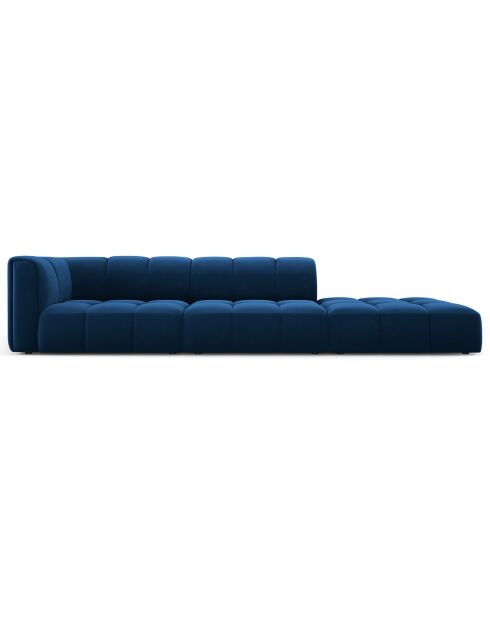 Canapé Modulable droit en Velours Adams 4 Places bleu roi - 293x96x70 cm