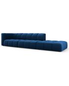 Canapé Modulable droit en Velours Adams 4 Places bleu roi - 293x96x70 cm