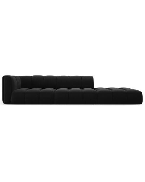Canapé Modulable droit en Velours Adams 4 Places noir - 293x96x70 cm