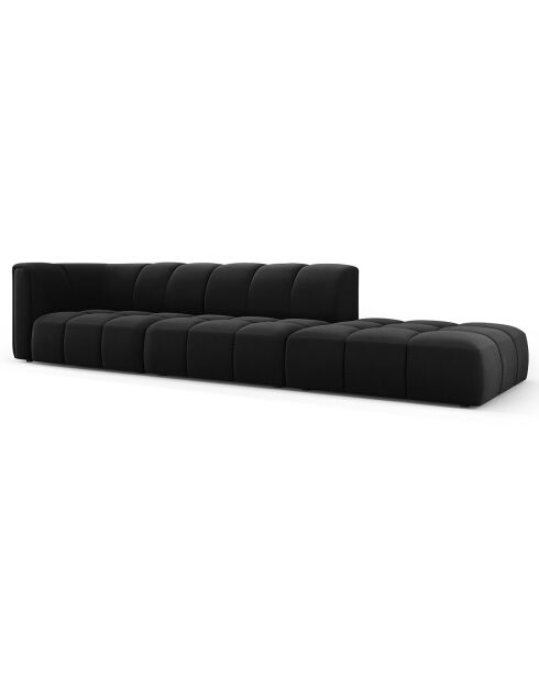 Canapé Modulable droit en Velours Adams 4 Places noir - 293x96x70 cm