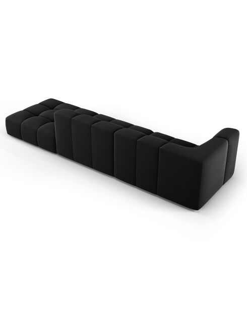 Canapé Modulable droit en Velours Adams 4 Places noir - 293x96x70 cm