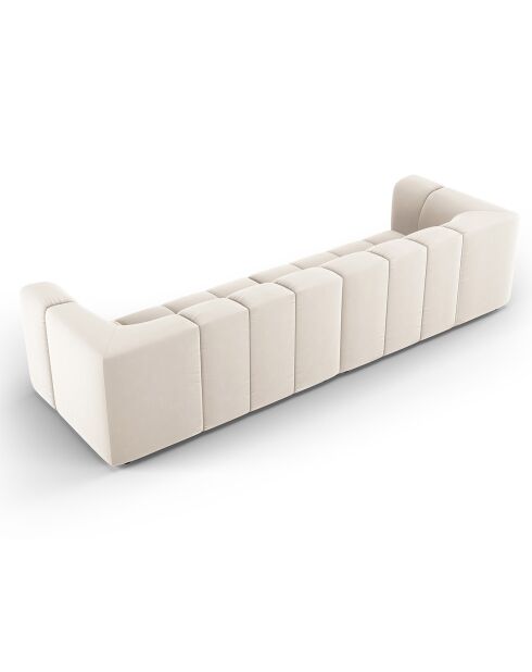 Canapé Modulaire Velours Adams 4 Places beige clair - 286x96x70 cm