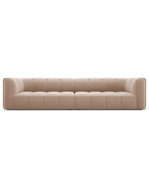 Canapé Modulaire Velours Adams 4 Places beige - 286x96x70 cm