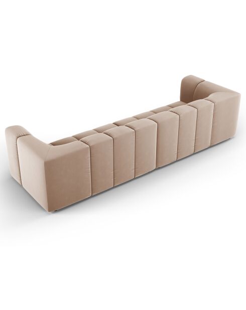 Canapé Modulaire Velours Adams 4 Places beige - 286x96x70 cm
