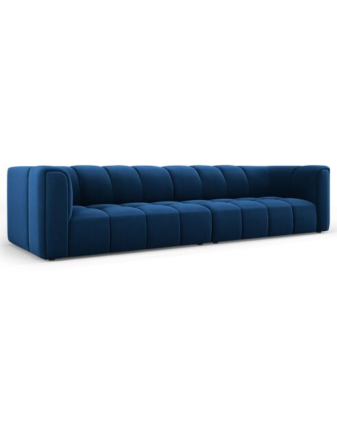 Canapé Modulaire Velours Adams 4 Places bleu roi - 286x96x70 cm
