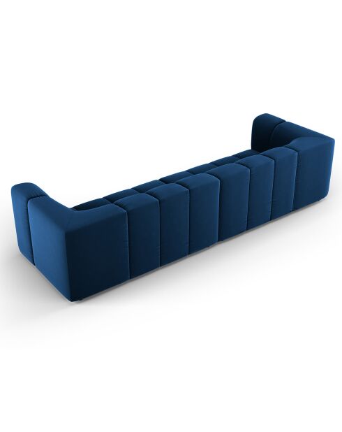 Canapé Modulaire Velours Adams 4 Places bleu roi - 286x96x70 cm