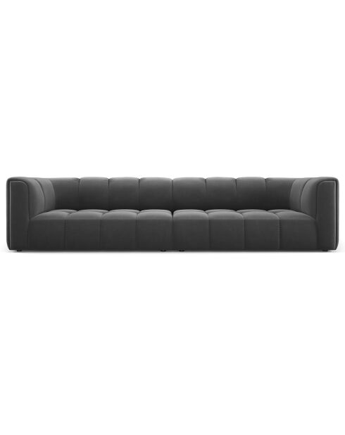 Canapé Modulaire Velours Adams 4 Places gris - 286x96x70 cm