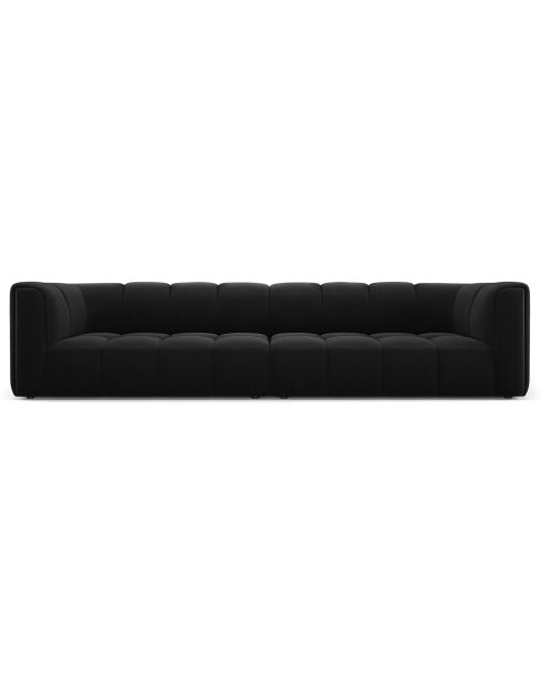 Canapé Modulaire Velours Adams 4 Places noir - 286x96x70 cm