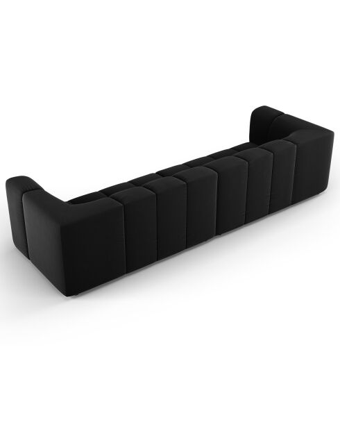 Canapé Modulaire Velours Adams 4 Places noir - 286x96x70 cm