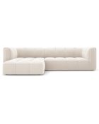 Canapé d'angle gauche Modulaire Velours Adams 3 Places beige clair - 256x160x70 cm