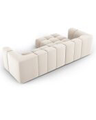 Canapé d'angle gauche Modulaire Velours Adams 3 Places beige clair - 256x160x70 cm