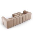 Canapé d'angle gauche Modulaire Velours Adams 3 Places beige - 256x160x70 cm