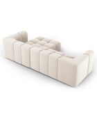 Canapé d'angle droit Modulaire Velours Adams 3 Places beige clair - 256x160x70 cm