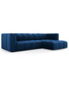 Canapé d'angle droit Modulaire Velours Adams 3 Places bleu roi - 256x160x70 cm