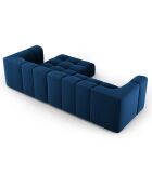 Canapé d'angle droit Modulaire Velours Adams 3 Places bleu roi - 256x160x70 cm