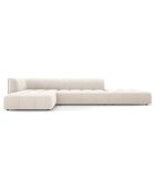 Canapé d'angle gauche Modulaire ouvert Velours Adams 5 Places beige clair - 323x160x70 cm