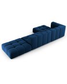 Canapé d'angle gauche Modulaire ouvert Velours Adams 5 Places bleu roi - 323x160x70 cm