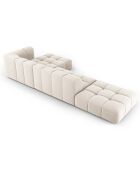 Canapé d'angle droit Modulaire ouvert Velours Adams 5 Places beige clair - 323x160x70 cm