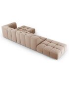 Canapé d'angle droit Modulaire ouvert Velours Adams 5 Places beige - 323x160x70 cm