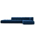 Canapé d'angle droit Modulaire ouvert Velours Adams 5 Places bleu roi - 323x160x70 cm