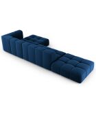 Canapé d'angle droit Modulaire ouvert Velours Adams 5 Places bleu roi - 323x160x70 cm