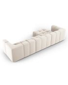 Canapé d'angle gauche Modulaire Velours Adams 5 Places beige clair - 316x160x70 cm