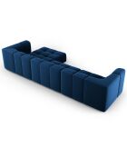 Canapé d'angle droit Modulaire Velours Adams 5 Places bleu roi - 316x160x70 cm