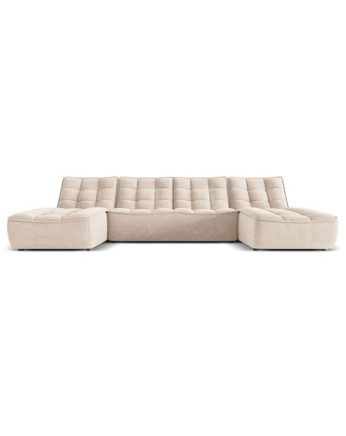Canapé Panoramique Modulable Moni 6 Places beige - 329x172x91 cm
