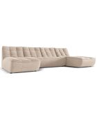 Canapé Panoramique Modulable Moni 6 Places beige - 329x172x91 cm