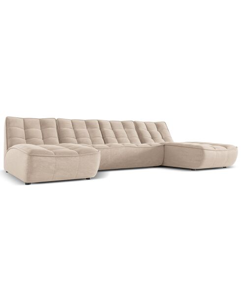 Canapé Panoramique Modulable Moni 6 Places beige - 329x172x91 cm