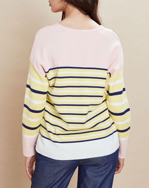 Pull marinière en Laine mélangée Abime jaune/écru