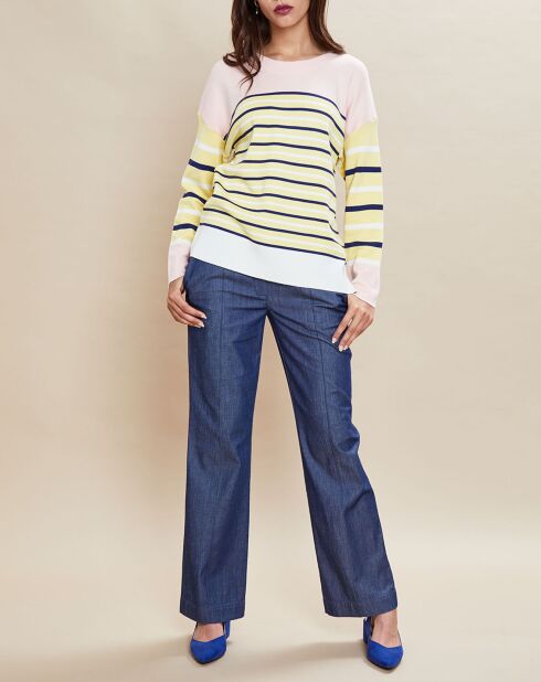 Pull marinière en Laine mélangée Abime jaune/écru