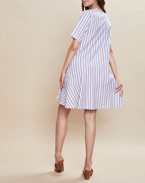 Robe Rosalia en Coton rayée bleu marine