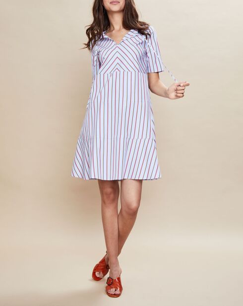 Robe Rosalia en Coton rayée bleu marine